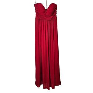 Gather & Gown red strapless chiffon gown. Size 10. NWT.
